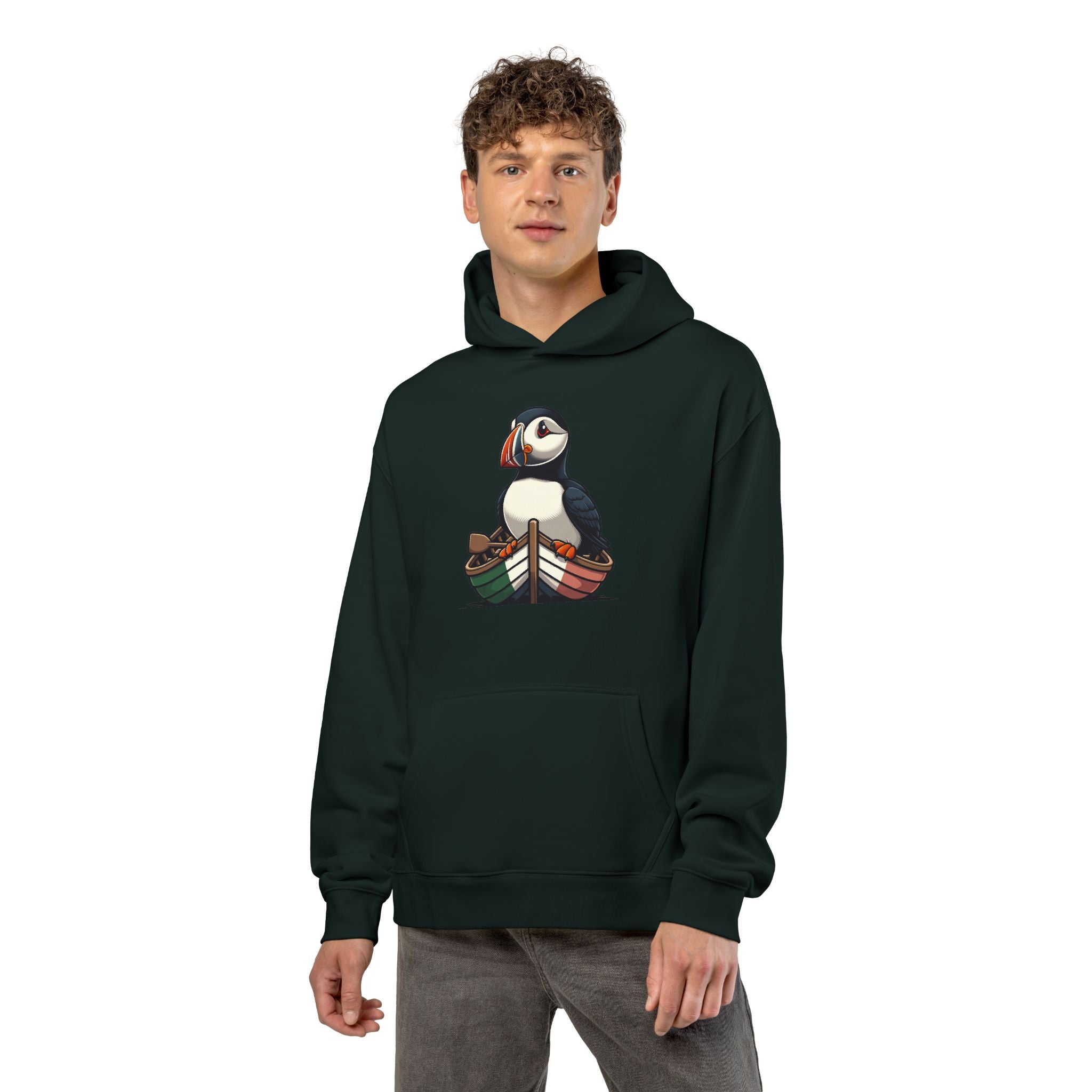 Puffin Rowboat Hoodie — Cute Nautical Puffin Graphic Hoodie